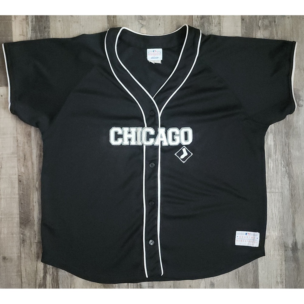 Lady Slugger MLB Chicago White Sox Baseball Jersey Womens XXL Black Button Front